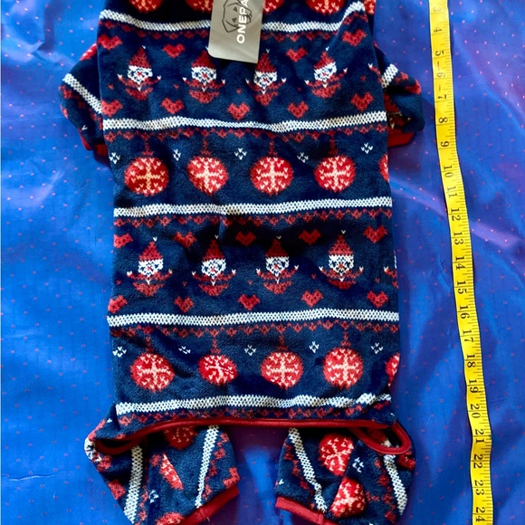 One Paw Other - Festive Blue and Red Dog Pyjamas Size XL, NWT